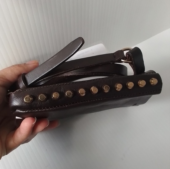 SALE ‼️ Michael Kors Studded Brown Genuine Leather Belt Bag NWT - Picture 6 of 17